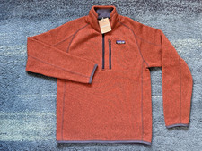 Patagonia Better Sweater 1/4 Zip Mens Small S Burnished Red Fleece Pullover NWT