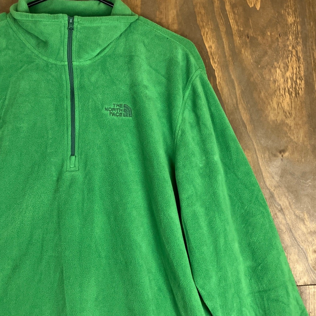 The North Face Mens Jacket Green Fleece Pullover 1/4 Zip Long Sleeve Large thumbnail 5