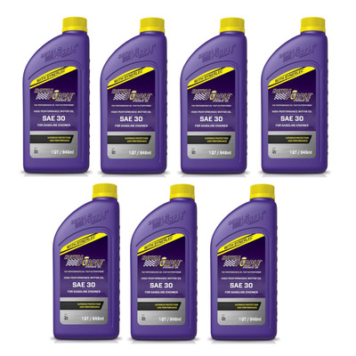Royal Purple SAE 30 High Performance Synthetic Motor Oil 1 Qt. Bottles Set of 7
