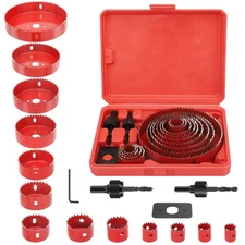 17x 3/4"-5"HSS Bi-Metal Hole Saw for Electric Drill Cutting Wood Plastic Drywall