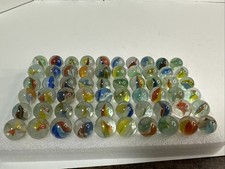 070 Lot Of 60 Vintage Cats Eye Marbles Lot Of Bubbles/ Color Combinations