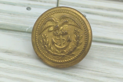 Superior Quality Vintage Brass Navy Eagle Anchor Button Uniform Button