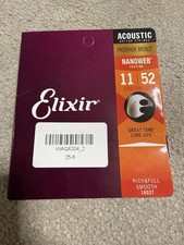 Elixir 11-52 Phosphor bronze nanoweb coated custom light acoustic guitar string