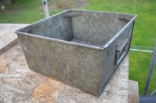 Vintage Galvanised Steel Industrial Stacking Tray Tote Bin Garden Planter