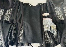 Agent Provocateur Mercy Black Lace Overbust Corset AP4 UK12 & Thong &pound;600
