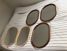 Spiegel, oval, mit Holzrahmen 50 x 30 x 2 cm (5 Stück, in 2 Farben), neuwertig