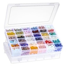 Pack 36 Grids Clear Plastic Organizer Box with Adjustable Dividers, Small 2