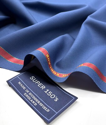 Blaue Super 150er Jahre Wolle & Kaschmir Stoff Anzug Jacken Thobes, 3,50m x 1,50m