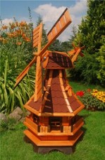 Norddeutsche Windmühle mit Solar Beleuchtung kugelgelagert 1,3m