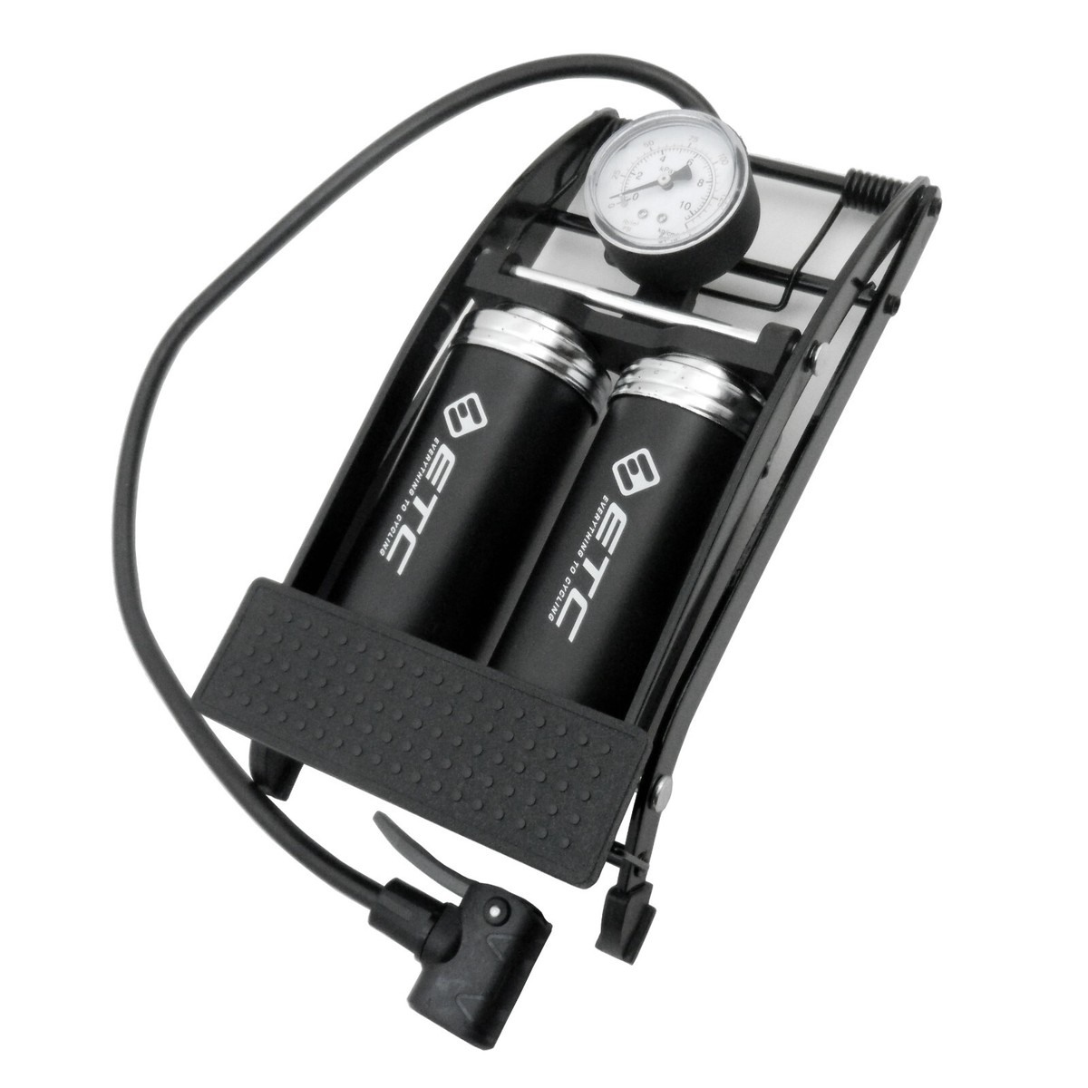 Dual Barrel Foot Pump Bicycle/Car/Motorbikes 50mm High Pressure Gauge  125PSI