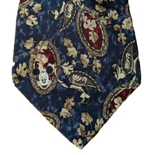 Disney, Mickey INC Mickey mouse head print 100% silk tie with paisley print OS