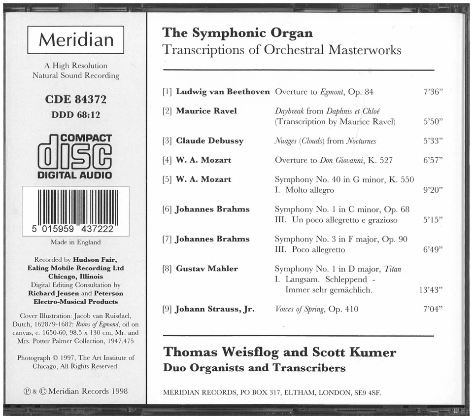 Symphonische Orgel-Transkriptionen von Meisterwerken für Orchester - Bild 2 von 2