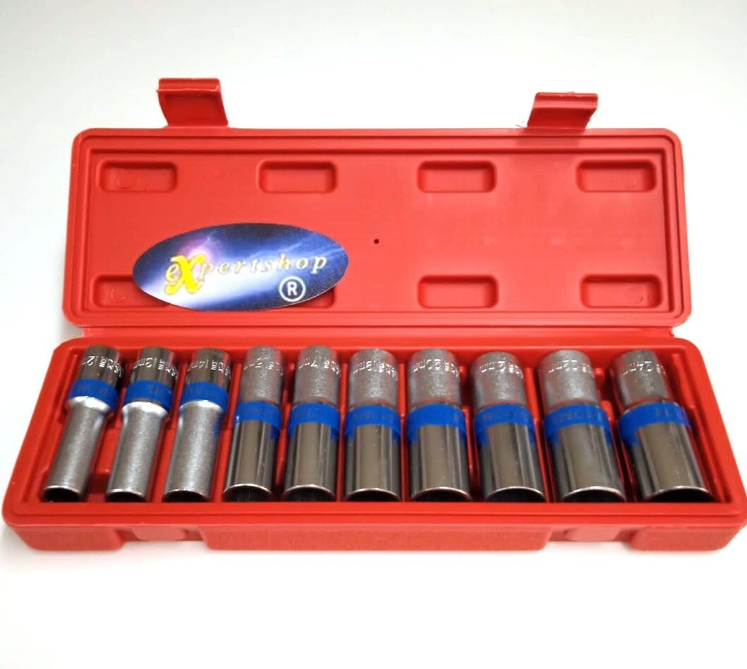 KIT CHIAVI BUSSOLA LUNGHE 1/2'' DA 8 A 24 SET 10 PZ ESAGONALI PISTOLA AVVITATORE