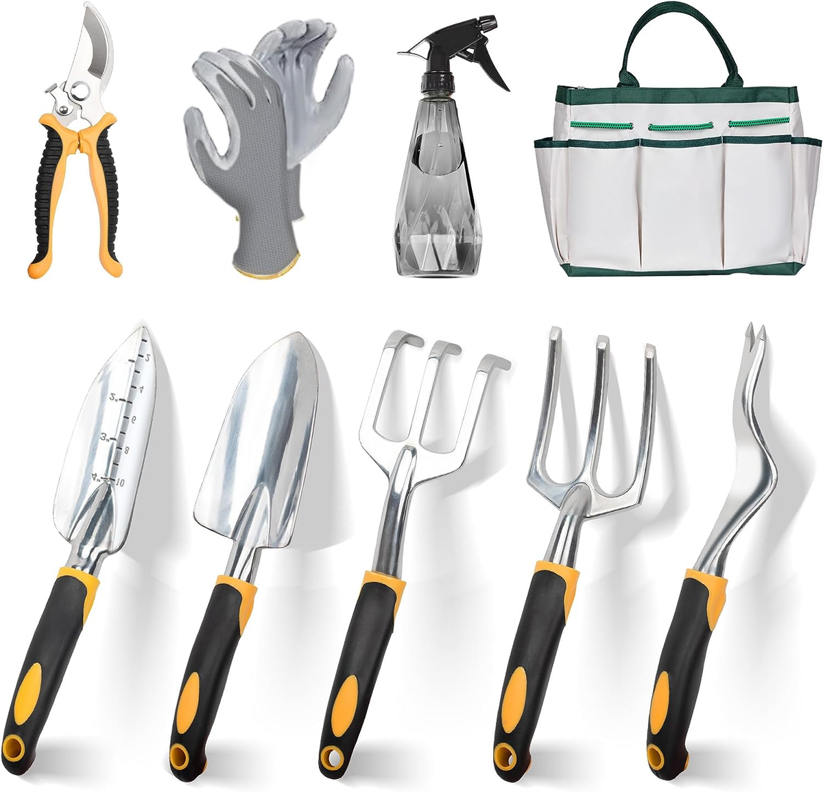 Garden Tools, 9 Piece Heavy Duty Gardening Tools Set with Non-Slip