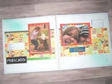 Preschool Scrapbook Layouts, Premade Preschool Pages, School Scrapbook Pages