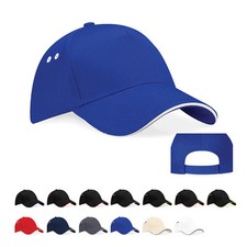 BASEBALL-CAP Cappellino Bicolore Velcro NUOVO Beechfield CB15C