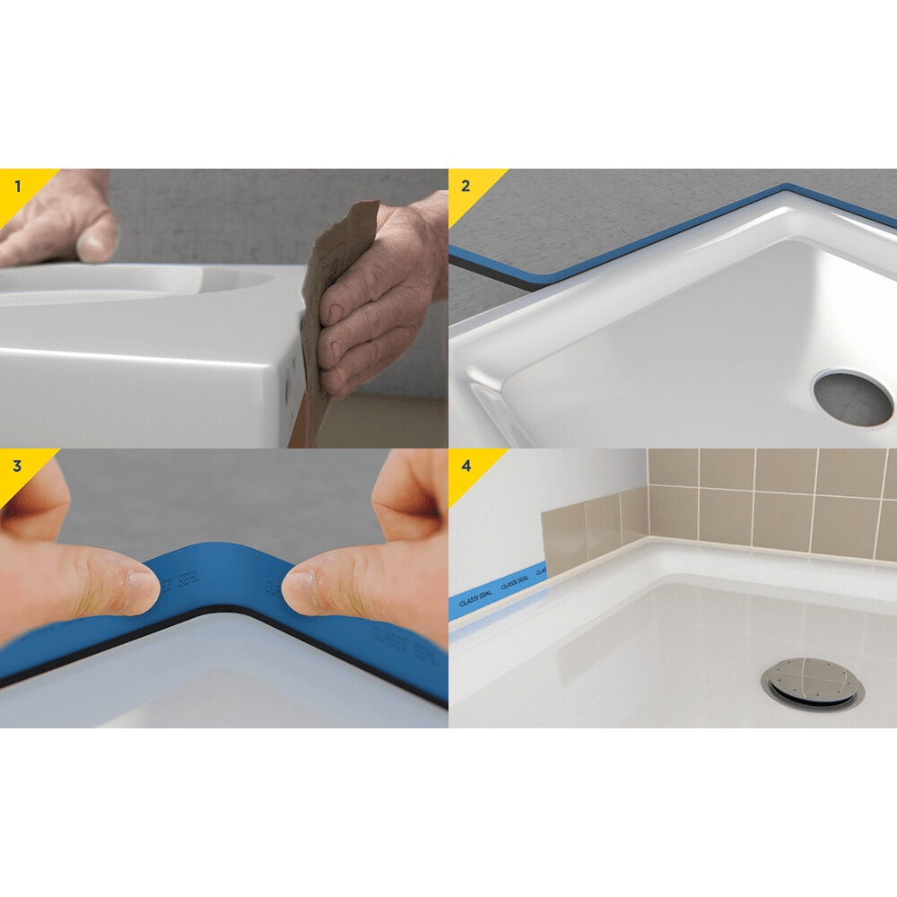 CLASSI SEAL Shower Tray & Bath Flexible Waterproof Upstand Seal Various ...