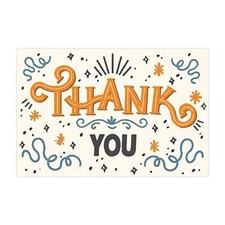 50 PCs Thank You Cards 90 X 54mm  Orange Small Business Seal Packaging Flat Card