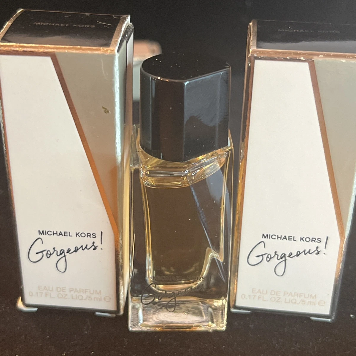Lot Of 2 Michael Kors Gorgeous Eau de Parfum 0.17 oz 5 ml New In Box Mini