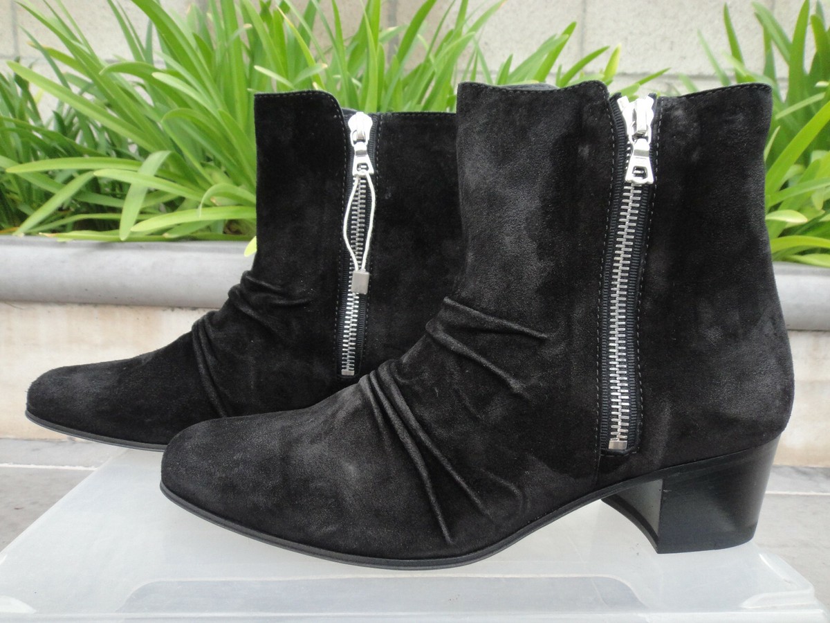 Amiri STACK BOOTS Suede Inside/Outside Zip, Tan or Black, Pick