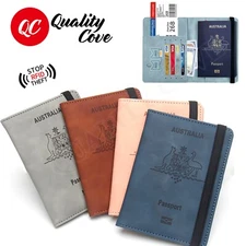 Travel Passport Wallet Holder Leather Passport Cover RFID Blocking ID Cover NEW