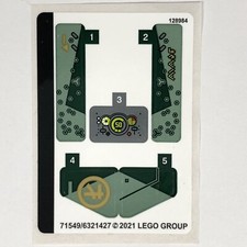 LEGO STICKER SHEET 71745 Ninjago Lloyd's Jungle Chopper Bike The Island Decals