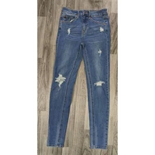Wild Fable Womens Size 4 Distressed High Rise Skinny Pockets Denim Blue Jeans