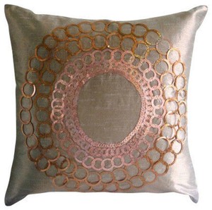 orange sequin pillow