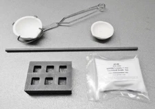 Torch Melting Kit Gold Silver 1oz Graphite Ingots Mold Crucible Tong Rod Borax