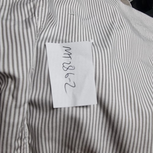 New Banana Republic Mens Dress Shirt Size M Slim Fit Grey White Stripe Collared - Picture 15 of 15
