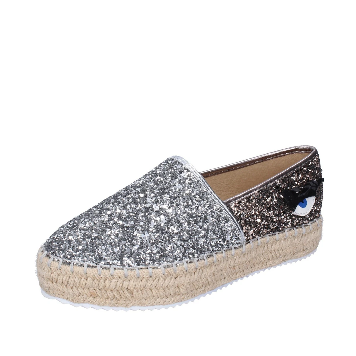 GREENHOUSE POLO CLUB 38 EU Women s Slip On Silver Glitter Shoes BH110 38
