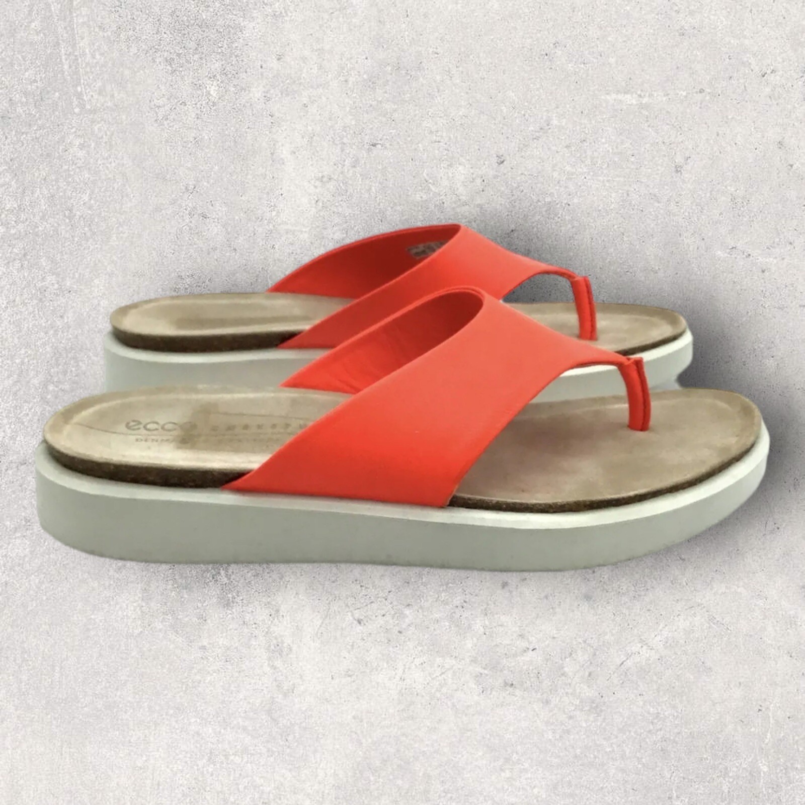 Ecco Womens Flip Flops Corksphere Sandals Orange 40 C… Gem