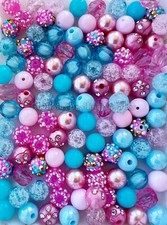 100 Pcs 12mm Independence's Day Mixed Acrylic Bead, Bubblegum Beads, 1217