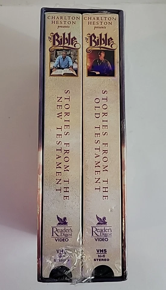 Charlton Heston Presents THE BIBLE VHS 2 Tape Set Stories Old & New Testaments - Image 3 of 4