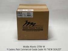 Middle Atlantic 4 Casters Pack Commercial-Grade Caster Kit, DTRK-W NEW SEALED 