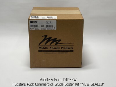 Middle Atlantic 4 Casters Pack Commercial-Grade Caster Kit, DTRK-W *NEW SEALED*