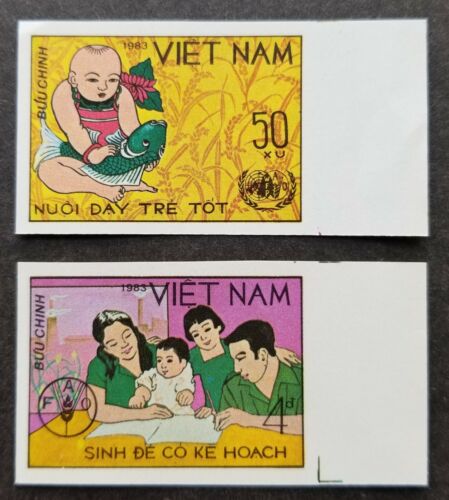 [SJ] Vietnam World Food Day 1983 Crop Fish Book  Hunger stamp margin MNH *imperf - Picture 1 of 5