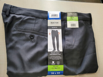 Kenneth Cole Pants | Kenneth Cole Mens Slim Fit Performance Pants 36 X 30 Nwt Medium Gray Techni-Cole | Color: Gray | Size: 36 | Sofancyclothing's