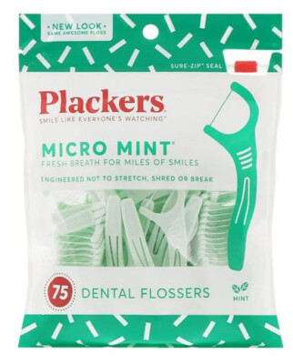 PLACKERS 75 x Micro neuwertige Zahnseide, Zahnstocher, frischer Atem, kostenloser Versand