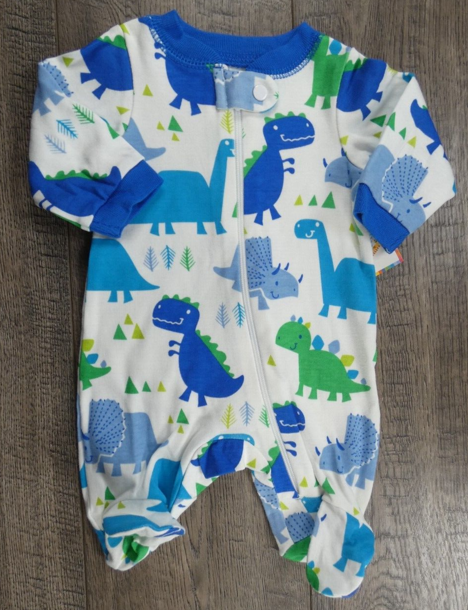 Baby Boy Clothes New Garanimals Blue Dinosaur Preemie Footed