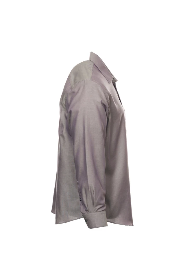 Camisa Material London 100 % algodón púrpura 18-34_35 manga larga con botones para hombre Foto 4 de 4