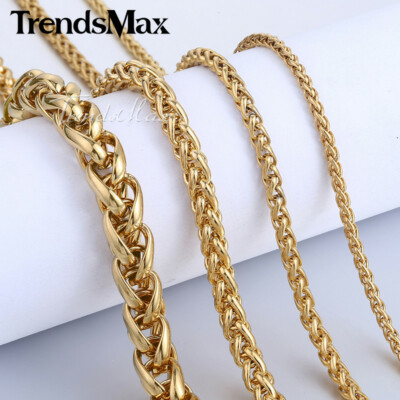 Luxury Wheat Chain bread Gold Hair Chain New ✨✨ Braided Wheat Chain Necklace in 14K Gold - Samsclub.com main image 4