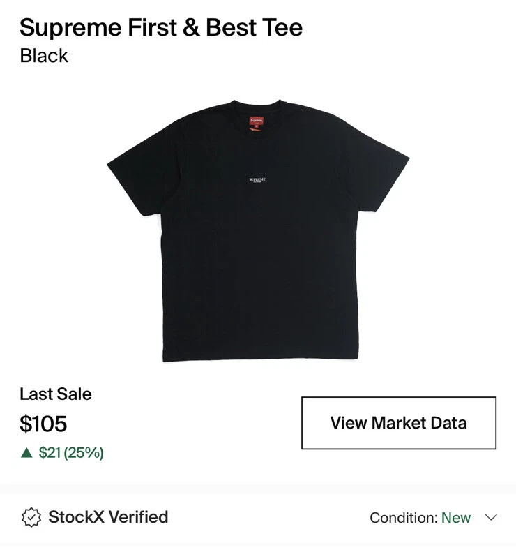 T shirt noir Supreme First and Best grand FW18