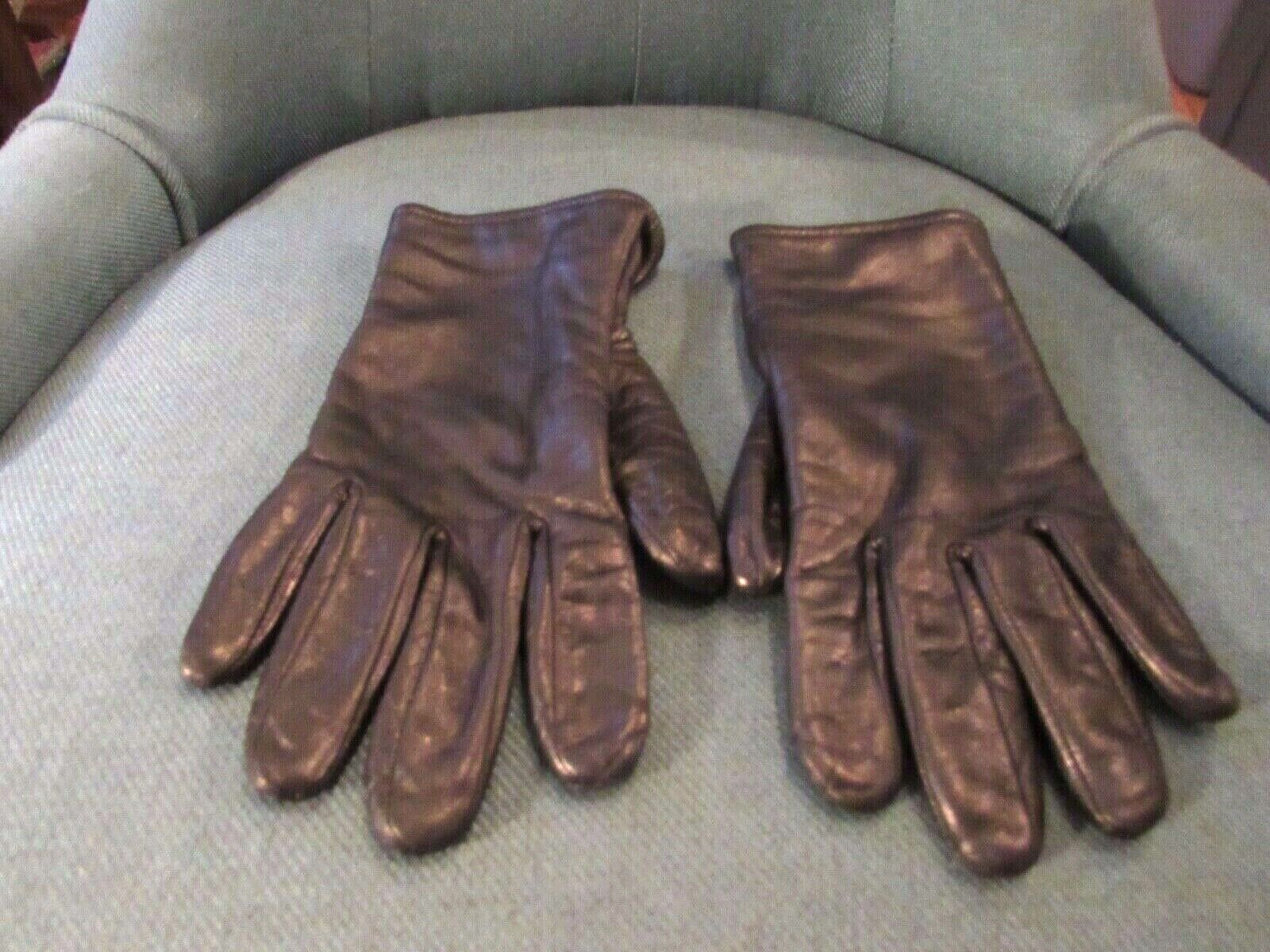 Black Thinsulate Lined Leather Gloves Women Size M Gem