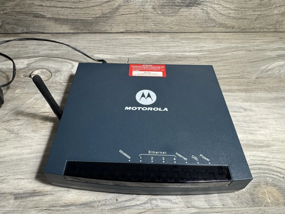 MOTOROLA Wireless Router GZ53347 DSL Ethernet 4 Port Bundle w/ Power Supply - Image 2 of 4