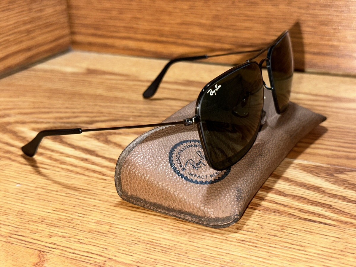 Vintage B&L Ray Ban USA Caravan Aviator 58-16 Black frame