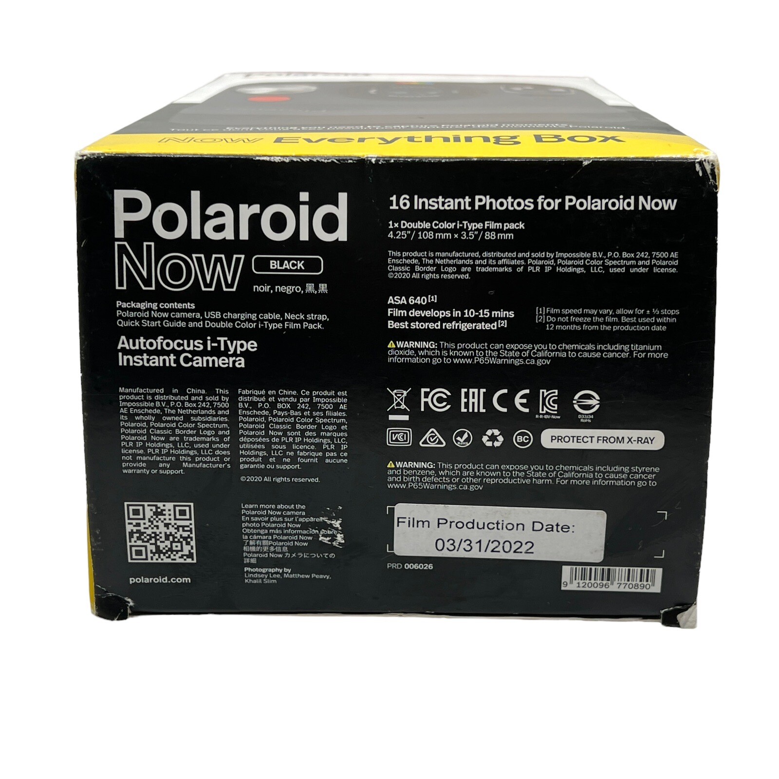 Polaroid NOW Camera Instant Camera Kit Black NEW Film Bundle IType