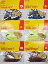 (Lot of 6) Strike King Gold Series Thunder Cricket Vibrating Blade Jig 3/8-1/2oz