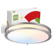 LED 18" Round Flush Mount Lighting, Close to 18" Round 1pk Brushed Nickel