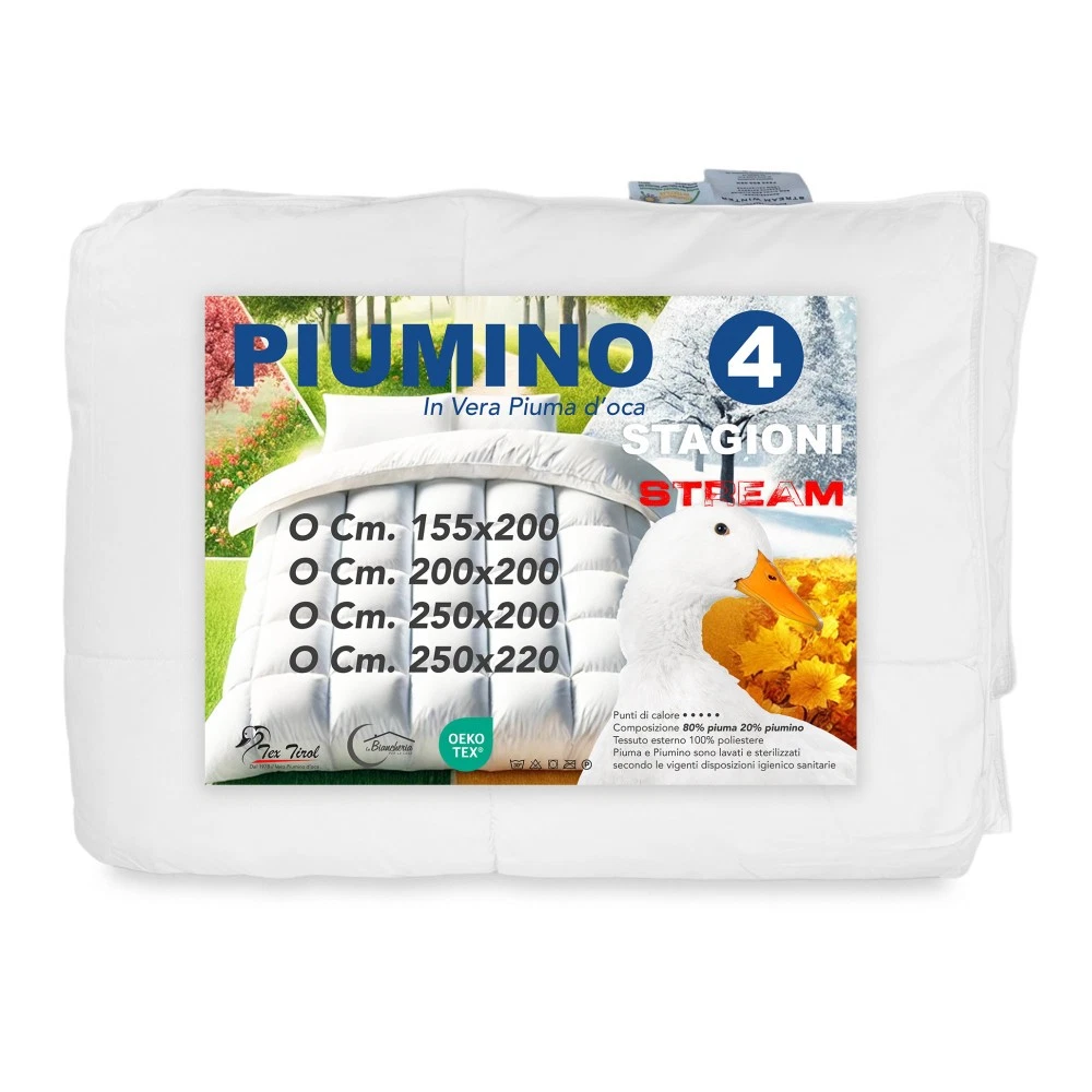 Piumino D'Oca King Size 269x228 Cm – Imbottitura 750+ Cup, Cotone Organico, Coperta Morbida